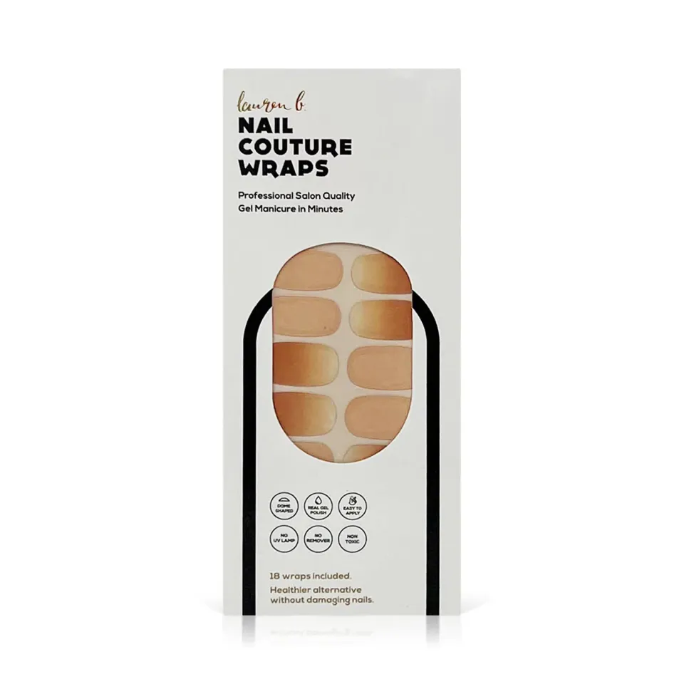Lauren B Beauty Nude Gradient wraps unghie gel 18 pezzi