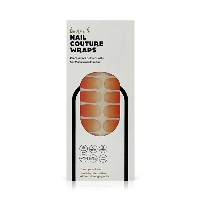 Lauren B Beauty Apricot Gradient wrap unghie gel 18 pz