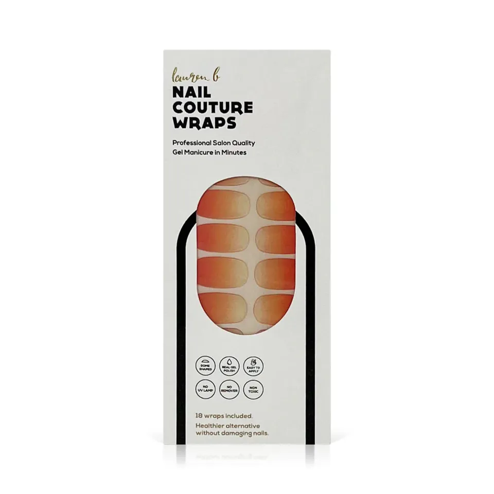 Lauren B Beauty Apricot Gradient wrap unghie gel 18 pz
