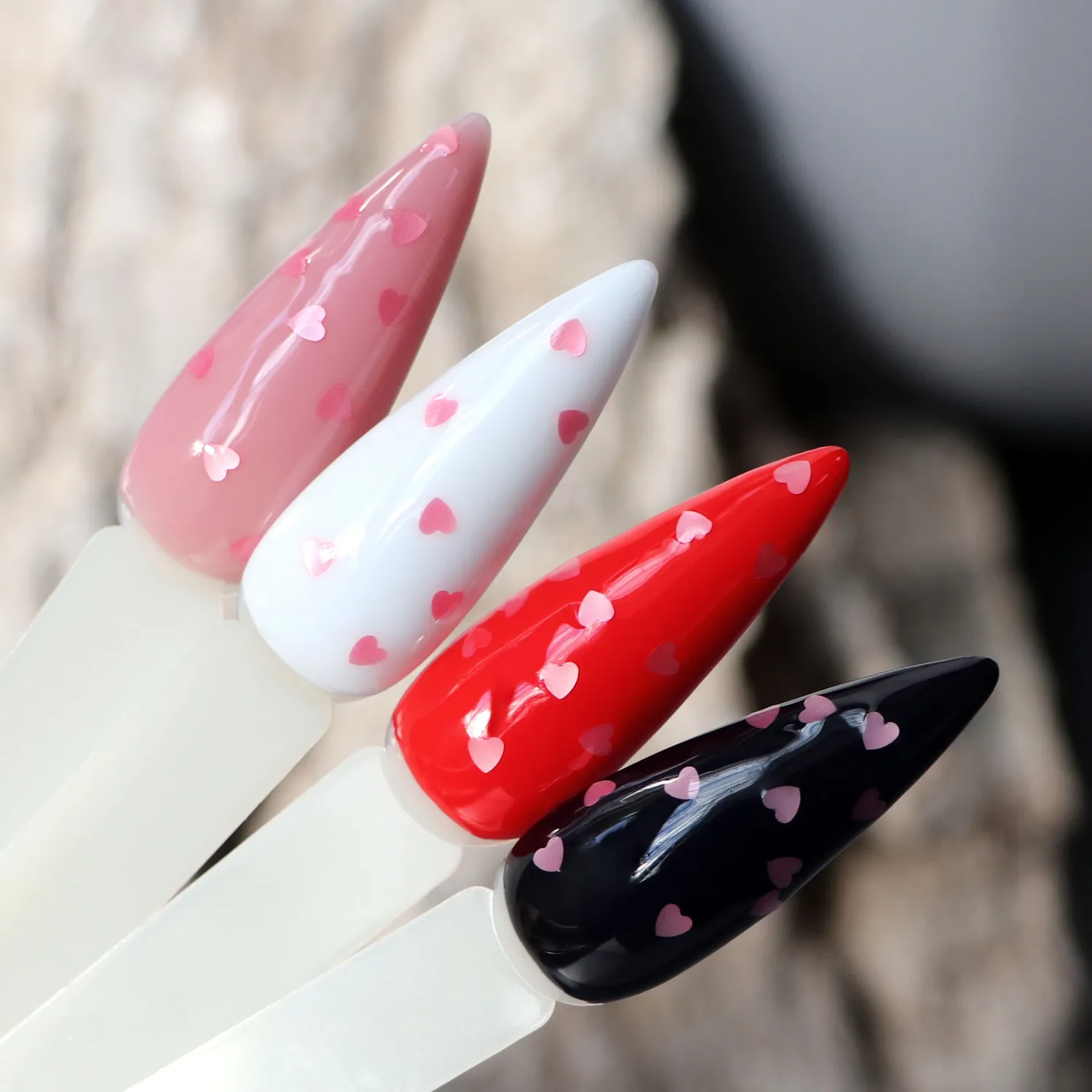 Komilfo L'Amour Rose Top Semipermanente 8 ml No Wipe Cuoricini