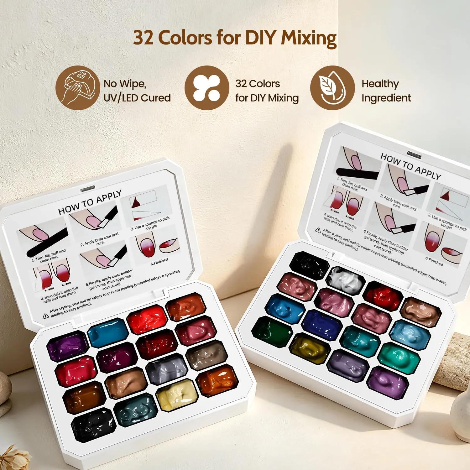 Jodsone Set Gel Ombré 32 colori + spugne e pennelli