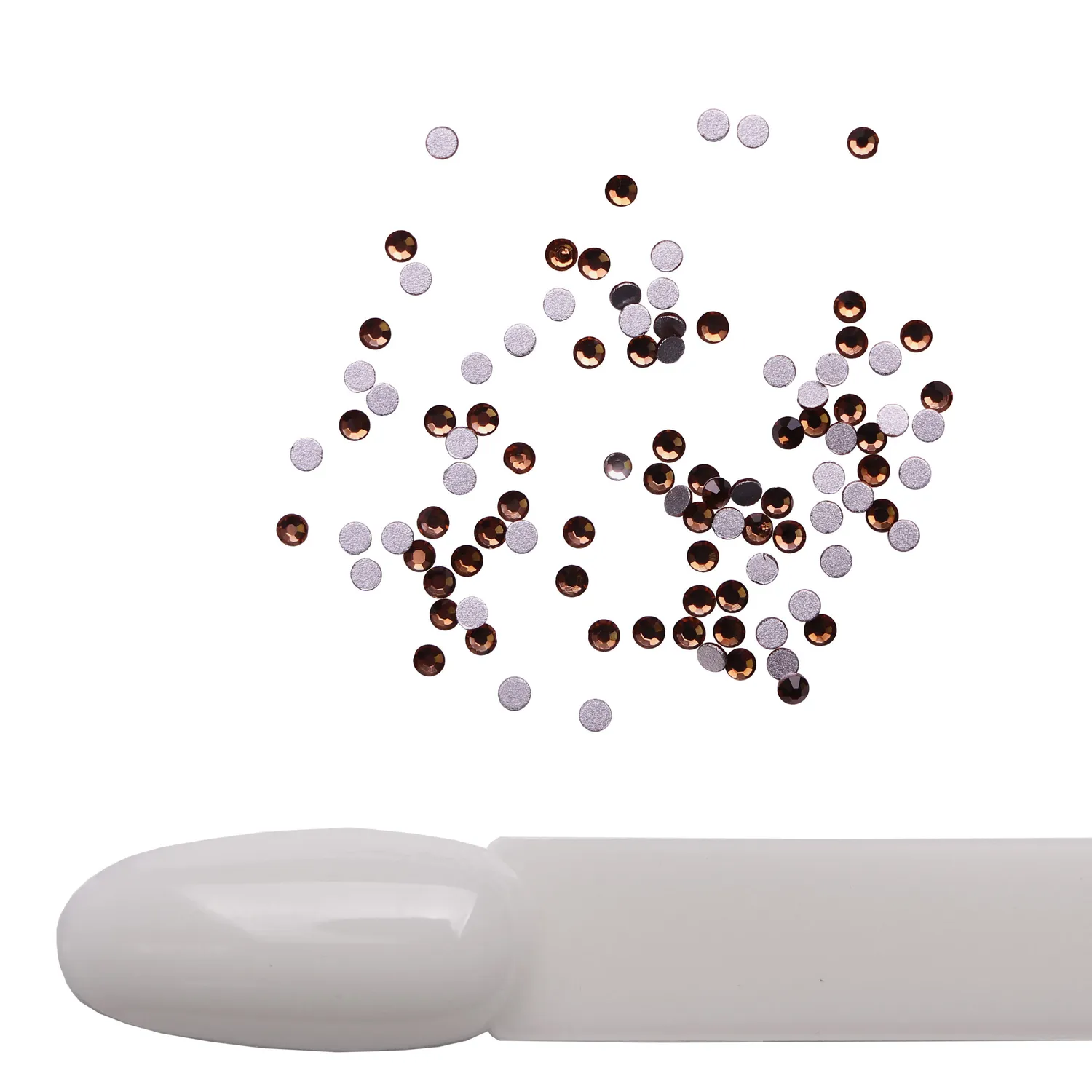 Komilfo Smoked Topaz strass unghie 100 pz misura 4 fumé