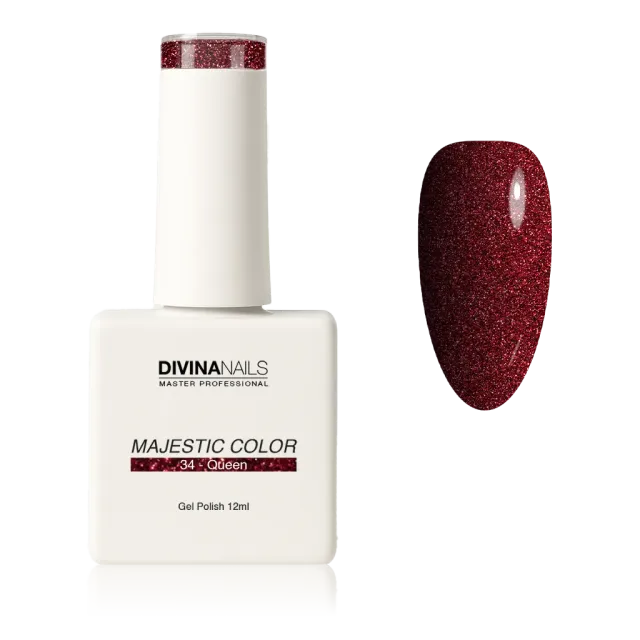 Diva Nails Majestic Color 34 Queen smalto semipermanente 12ml glitter