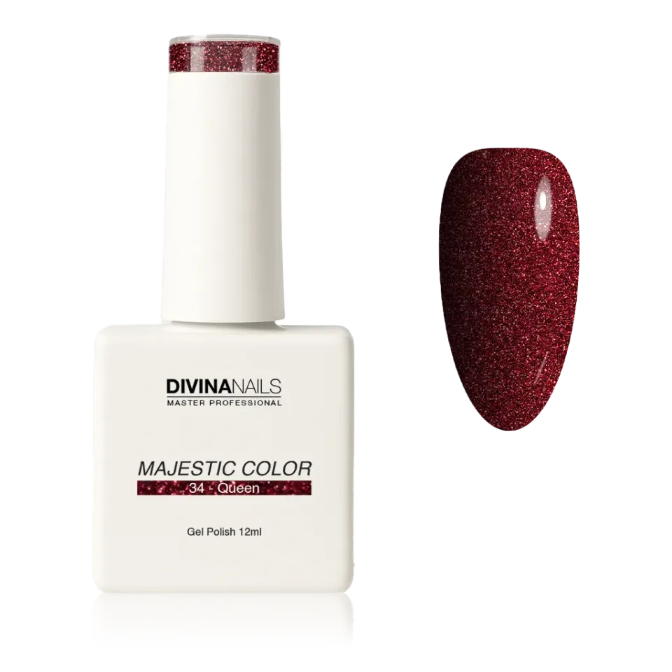 Diva Nails Majestic Color 34 Queen smalto semipermanente 12ml glitter