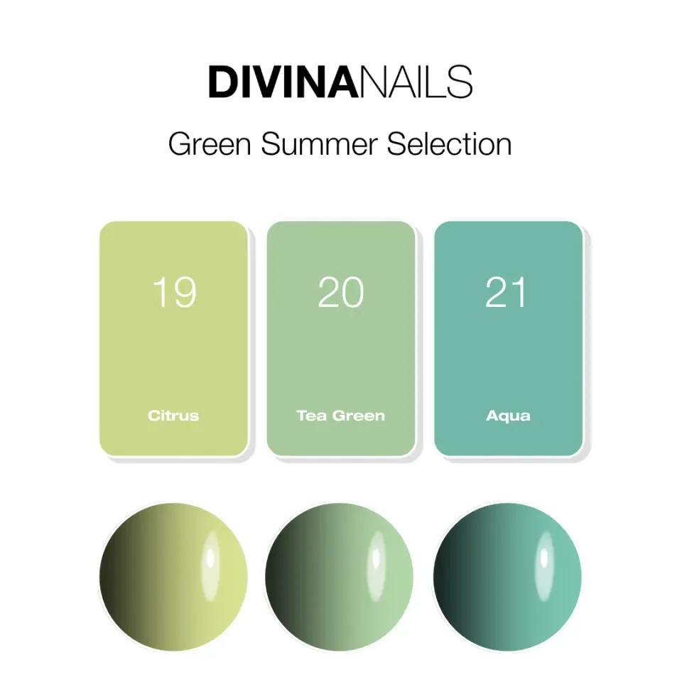 Diva Nails Green Summer Selection box 3 semipermanenti 12ml