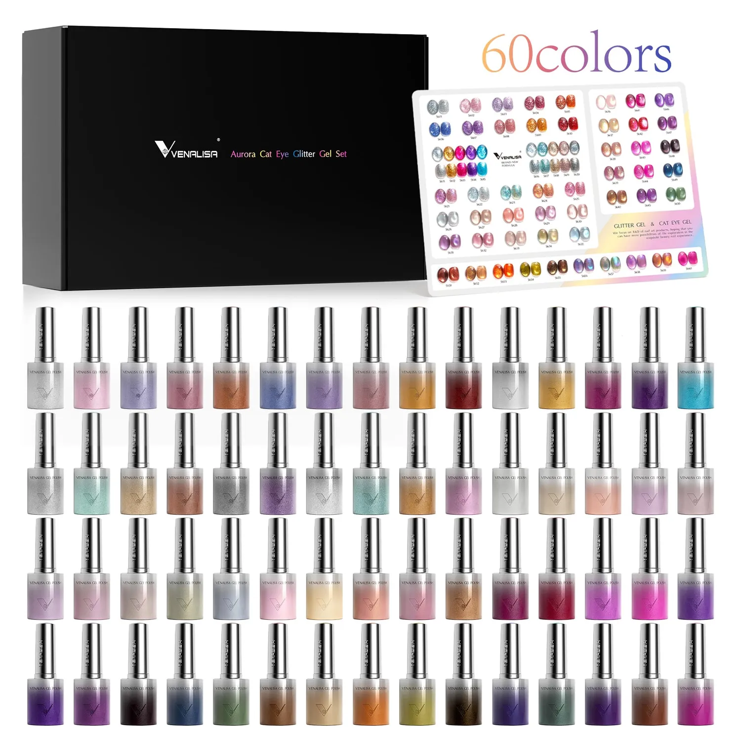 Venalisa Aurora 5601-5660 cat eye e glitter gel 60pz magnetico