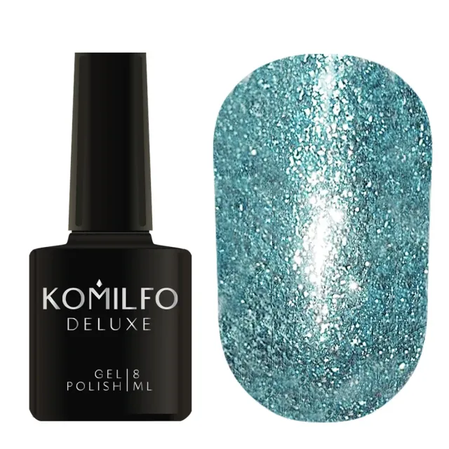Komilfo Liquid Glam Gel LGG009 gel glitter turchese 8 ml