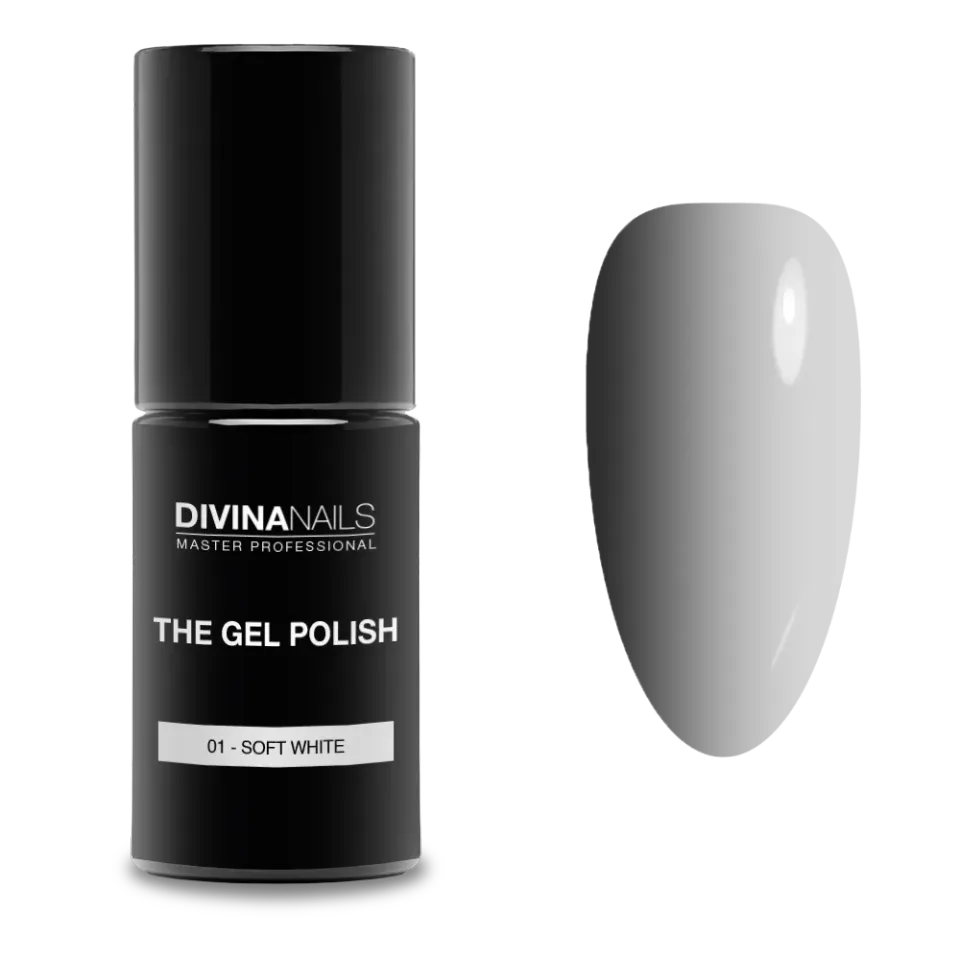 Diva Nails The Gel Polish 01 Soft White Smalto Semipermanente 8ml Bianco