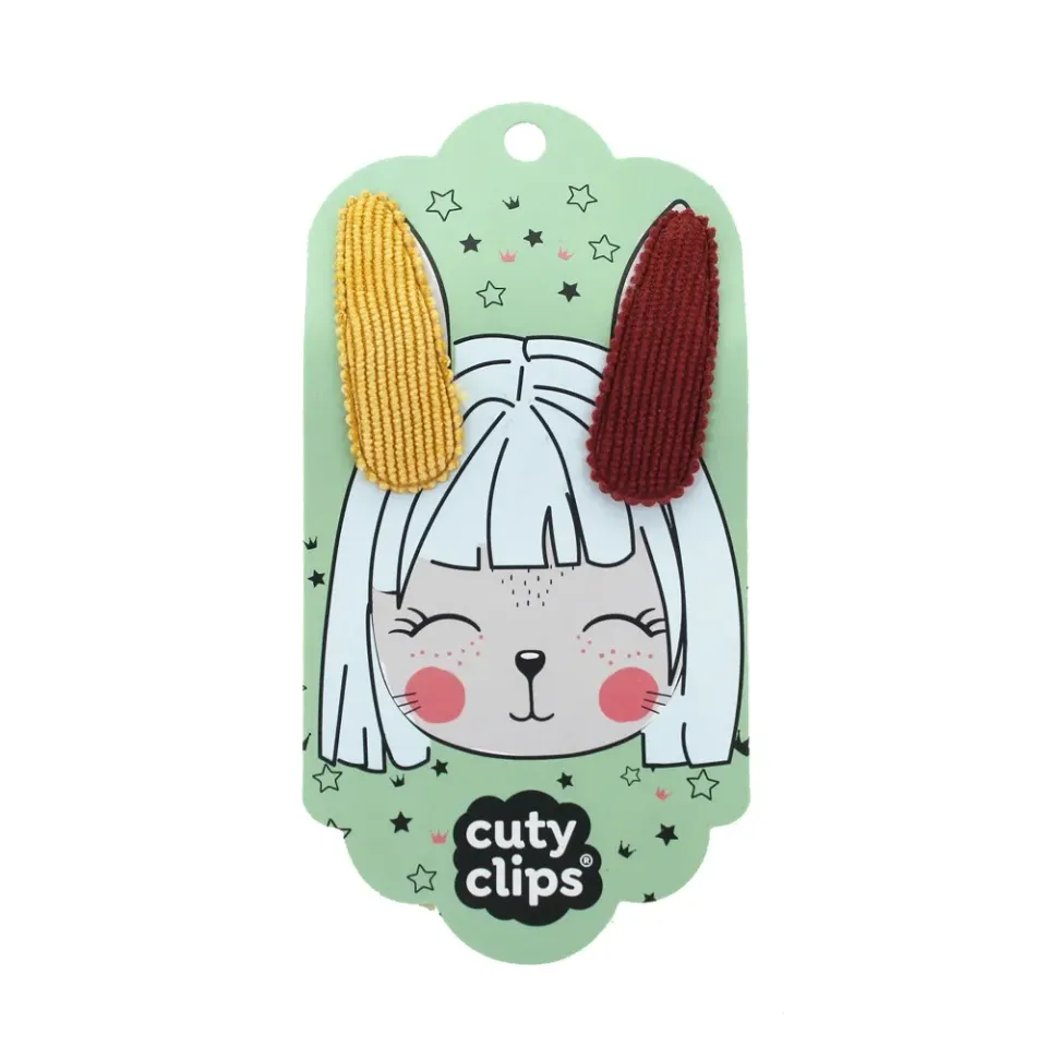 Snails Cuty Clips Bunny Ears mollette 2 pezzi giallo rosso