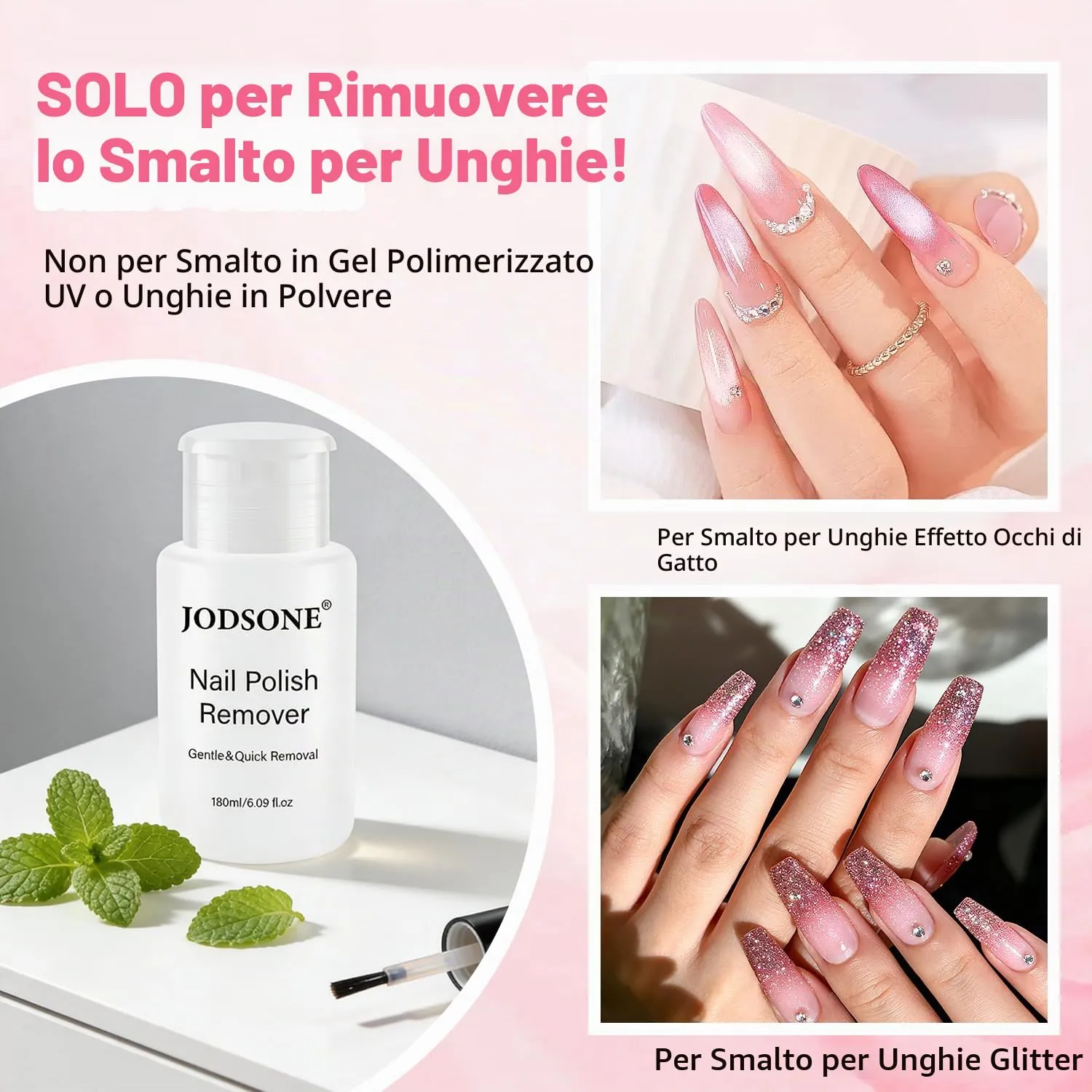 Jodsone solvente unghie senza acetone 180 ml kit rimozione