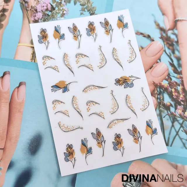 Diva Nails 3D Nature New Year's 022 stickers unghie festa