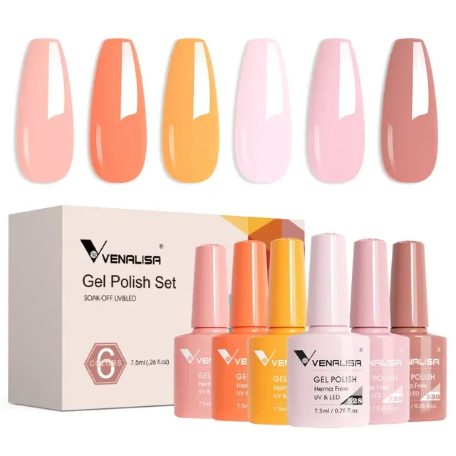 Venalisa Sunset Glow smalti semipermanenti 6x7,5ml HEMA free