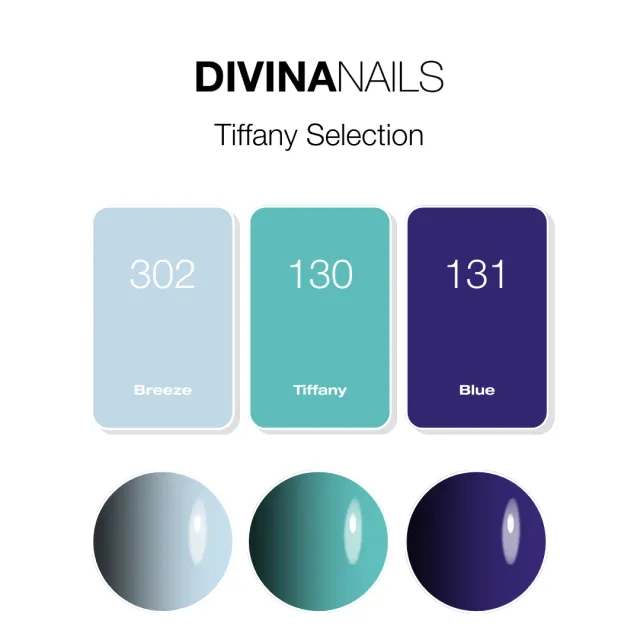Diva Nails Tiffany Selection box 3 semipermanenti 8ml blu verde