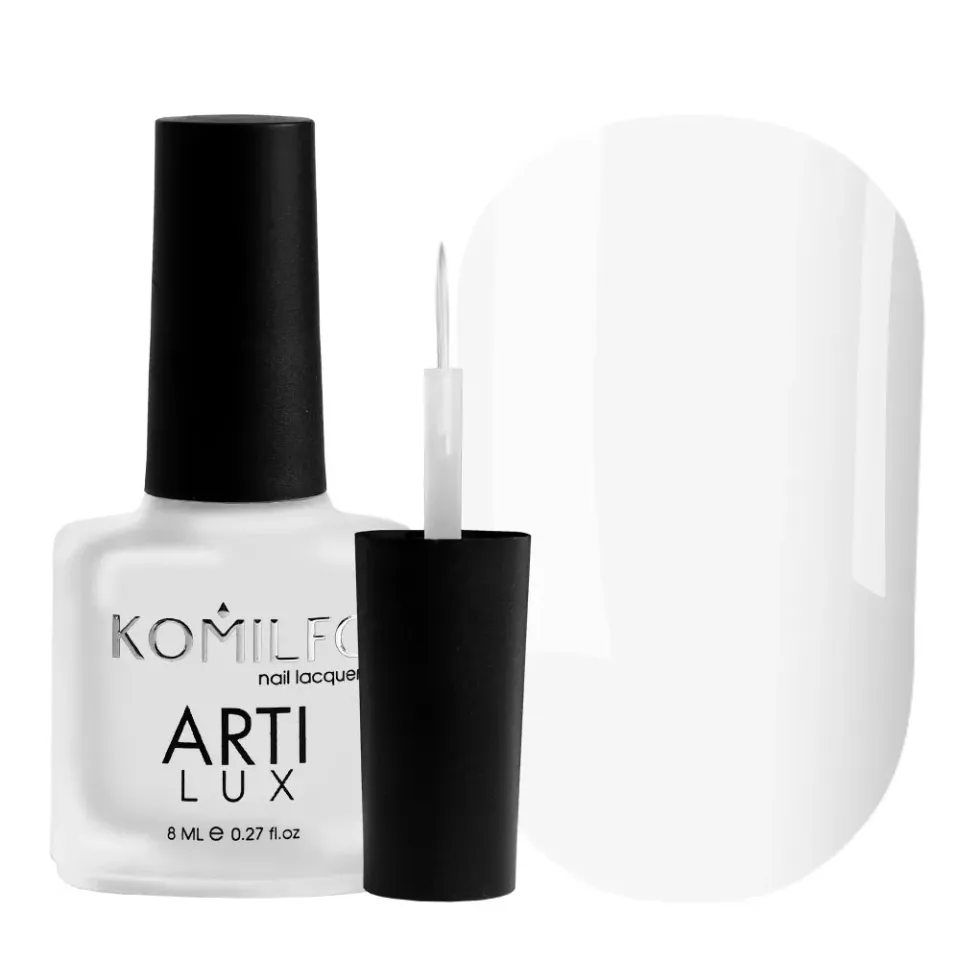 Komilfo ArtiLux 001 smalto unghie 8 ml bianco smalto pennellino