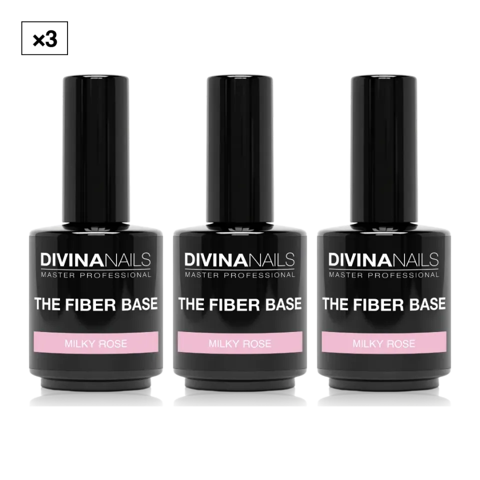 Diva Nails The Fiber Base 03 Milky Rose base 3x15ml rinforzante