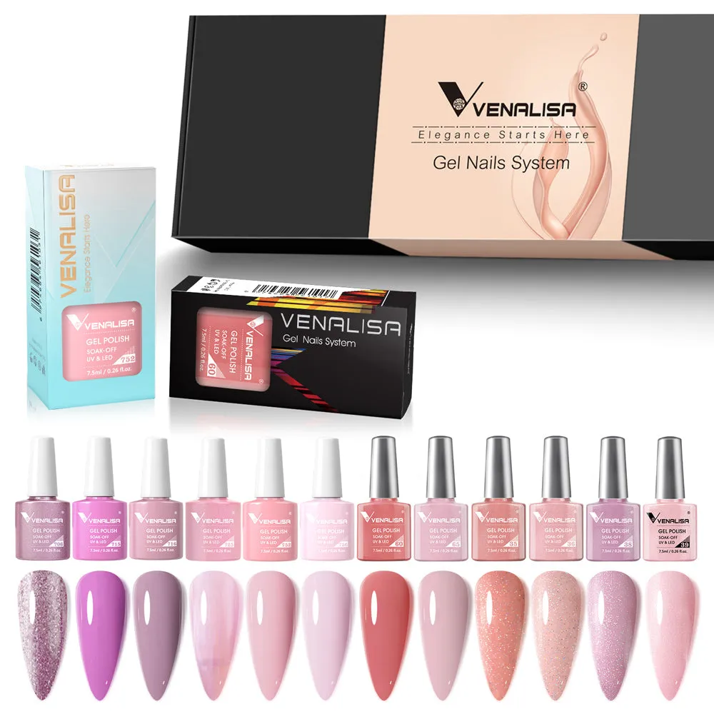Venalisa Peach Rose kit smalti semipermanenti 12x7,5ml rosa