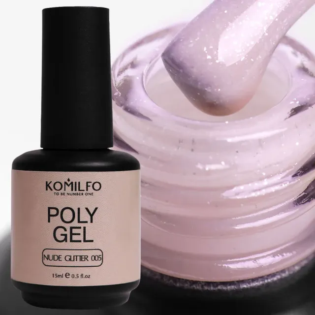 Komilfo PolyGel 005 Nude Glitter polygel 15 ml