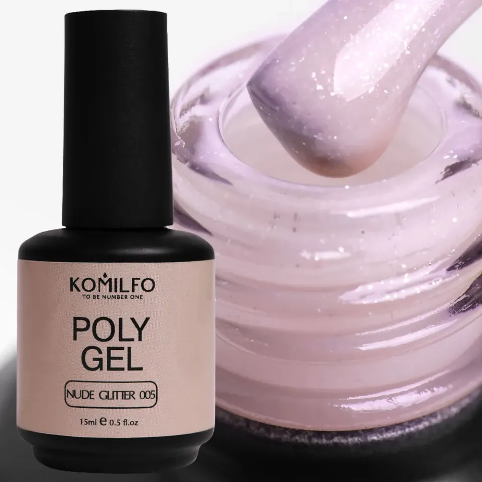 Komilfo PolyGel 005 Nude Glitter polygel 15 ml
