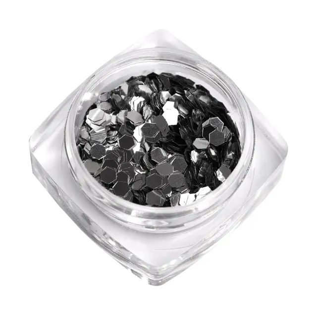 Komilfo Hexagon 2 mm paillettes unghie argento