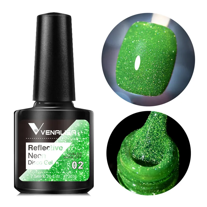 Venalisa Reflective Neon Disco smalto gel glitter 12 colori