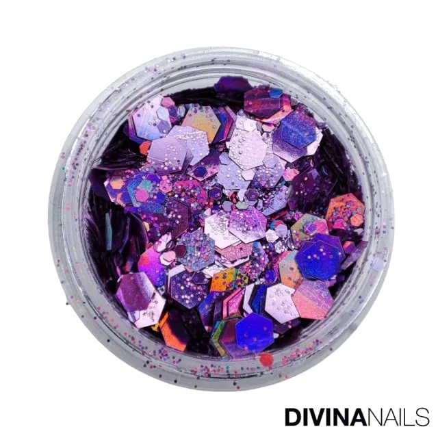 Diva Nails Holo Flakes Iris polvere glitter 2g viola