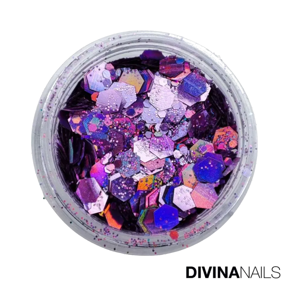 Diva Nails Holo Flakes Iris polvere glitter 2g viola
