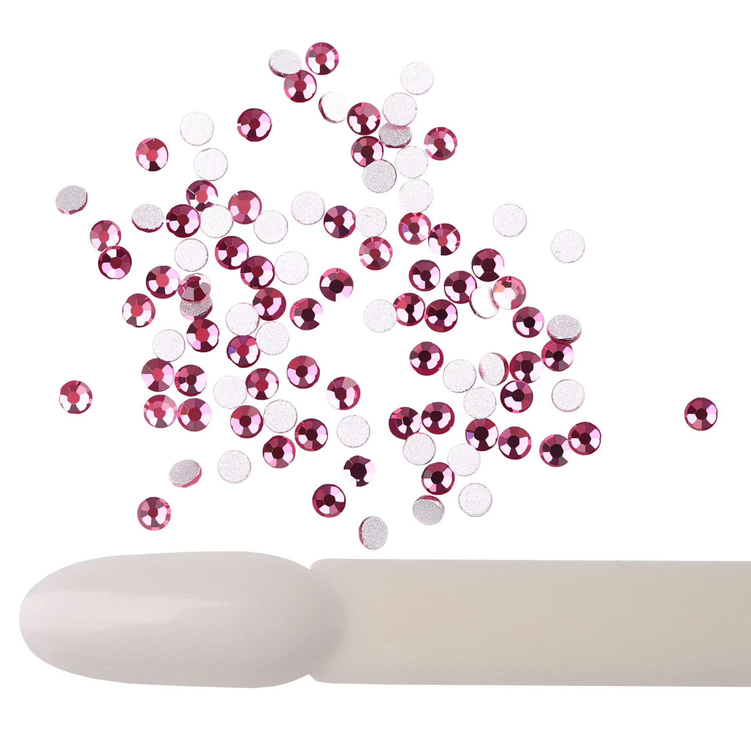 Komilfo Rose strass unghie rosa misura 6 da 100 pz