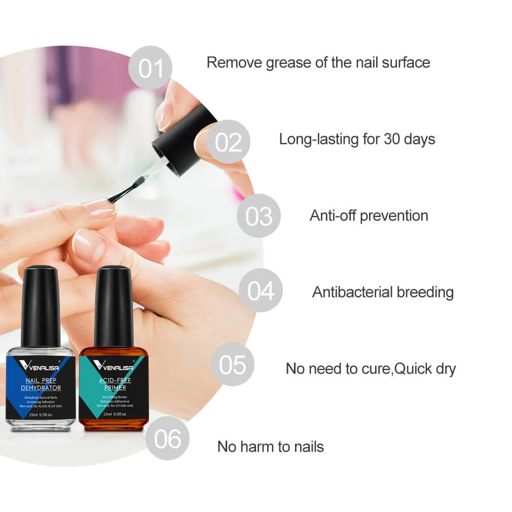 Venalisa Nail Prep kit dehydrator e primer 2 pezzi