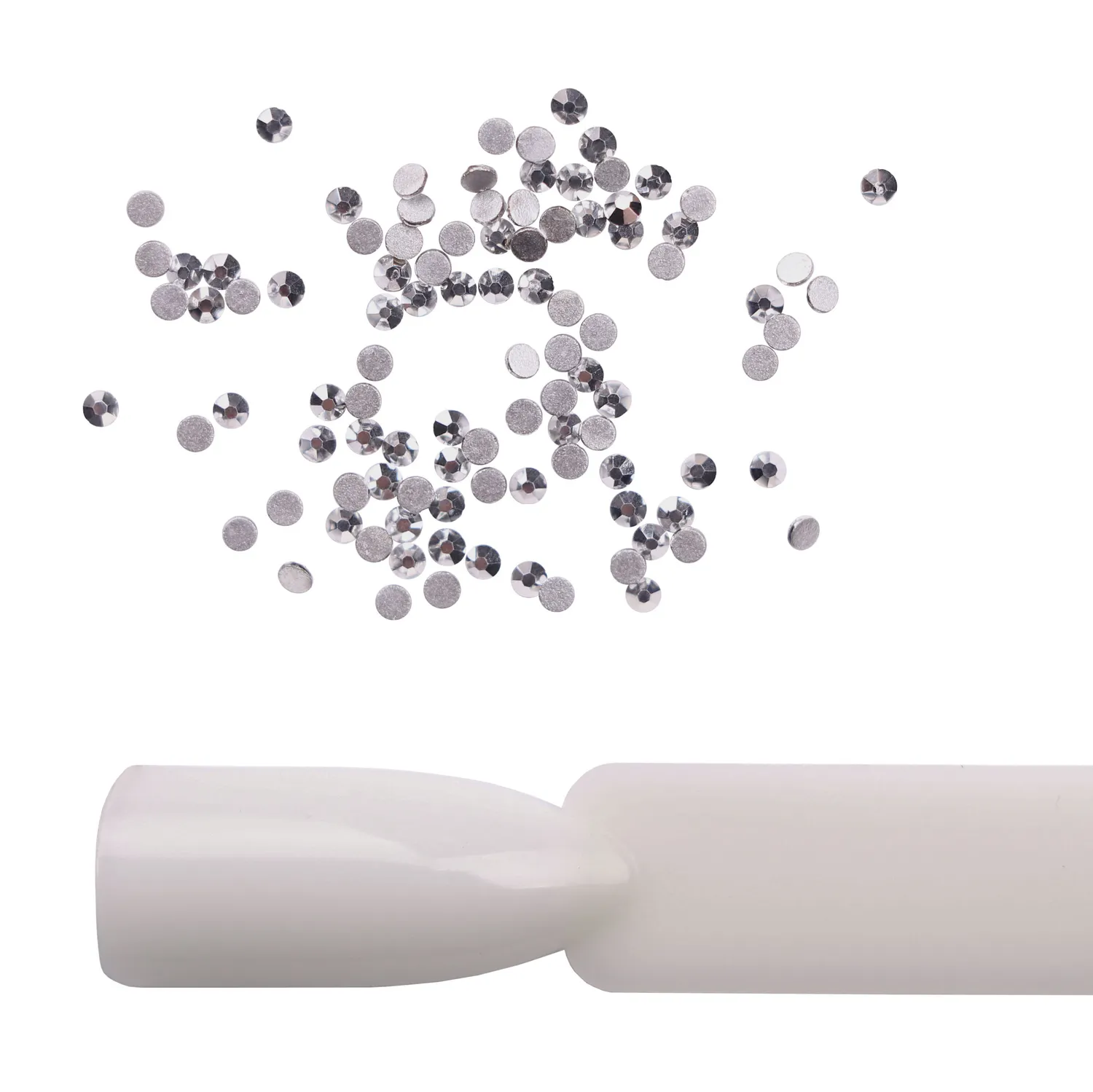Komilfo Strass Unghie Argento Misura 4 100 pz Brillanti