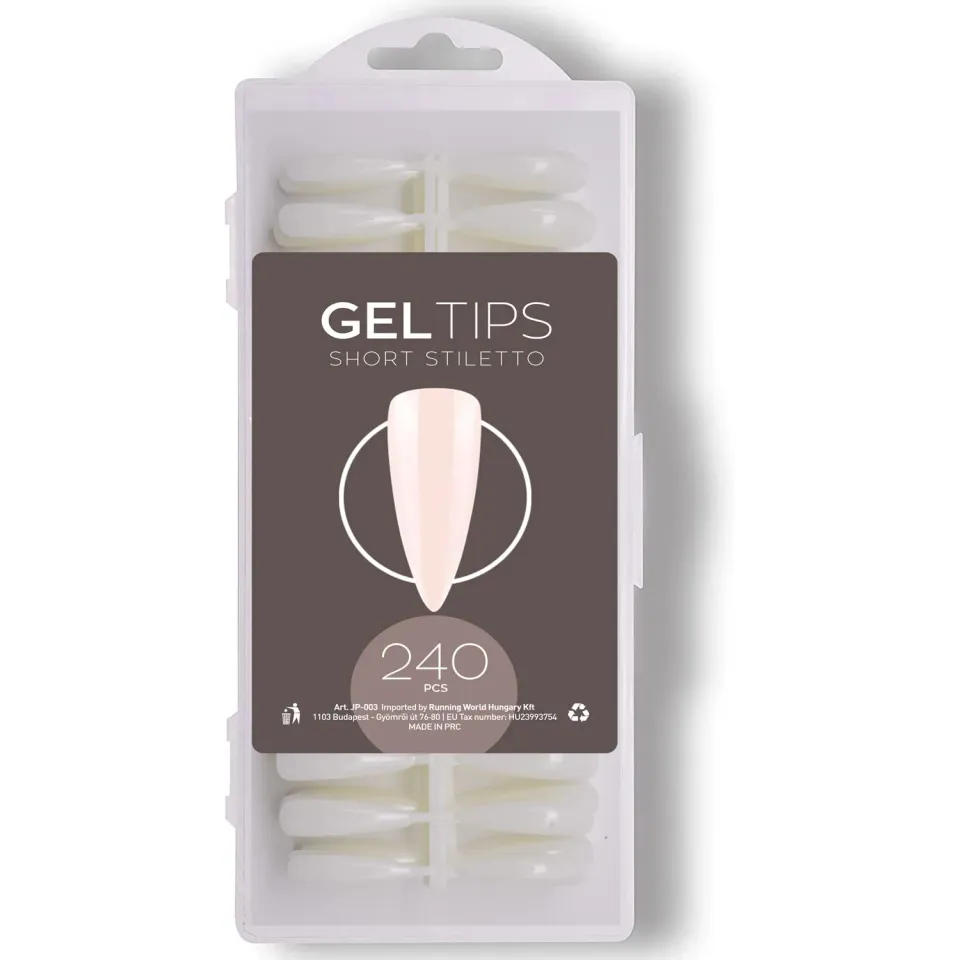 Nailfor Gel Tips Stiletto Natural Short tip unghie 240 pezzi soak-off
