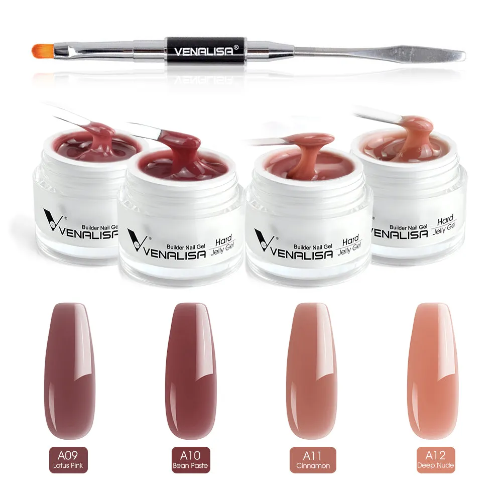 Venalisa Hard Jelly Builder Gel kit 4x15ml + pennello