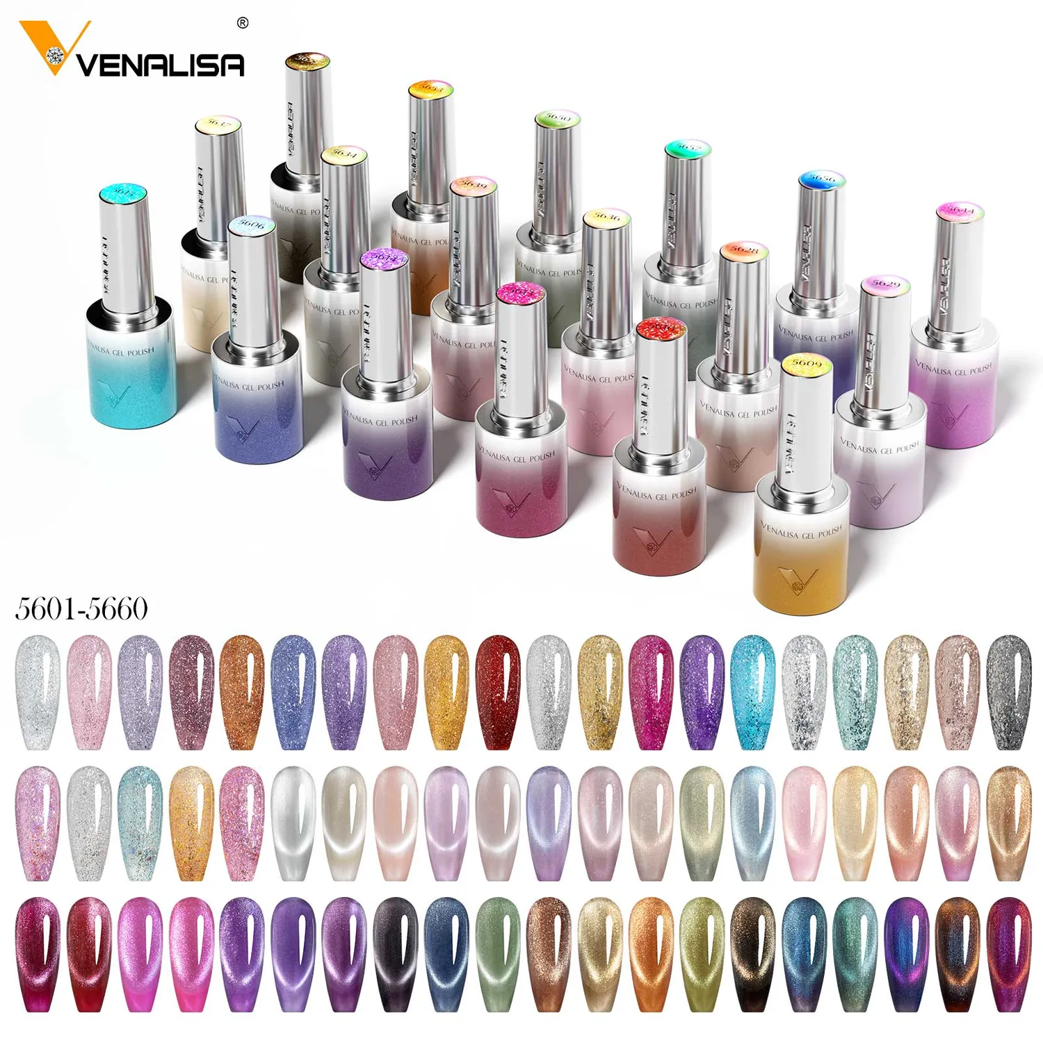 Venalisa Glitter Cat Eye kit smalti semipermanenti 60 colori
