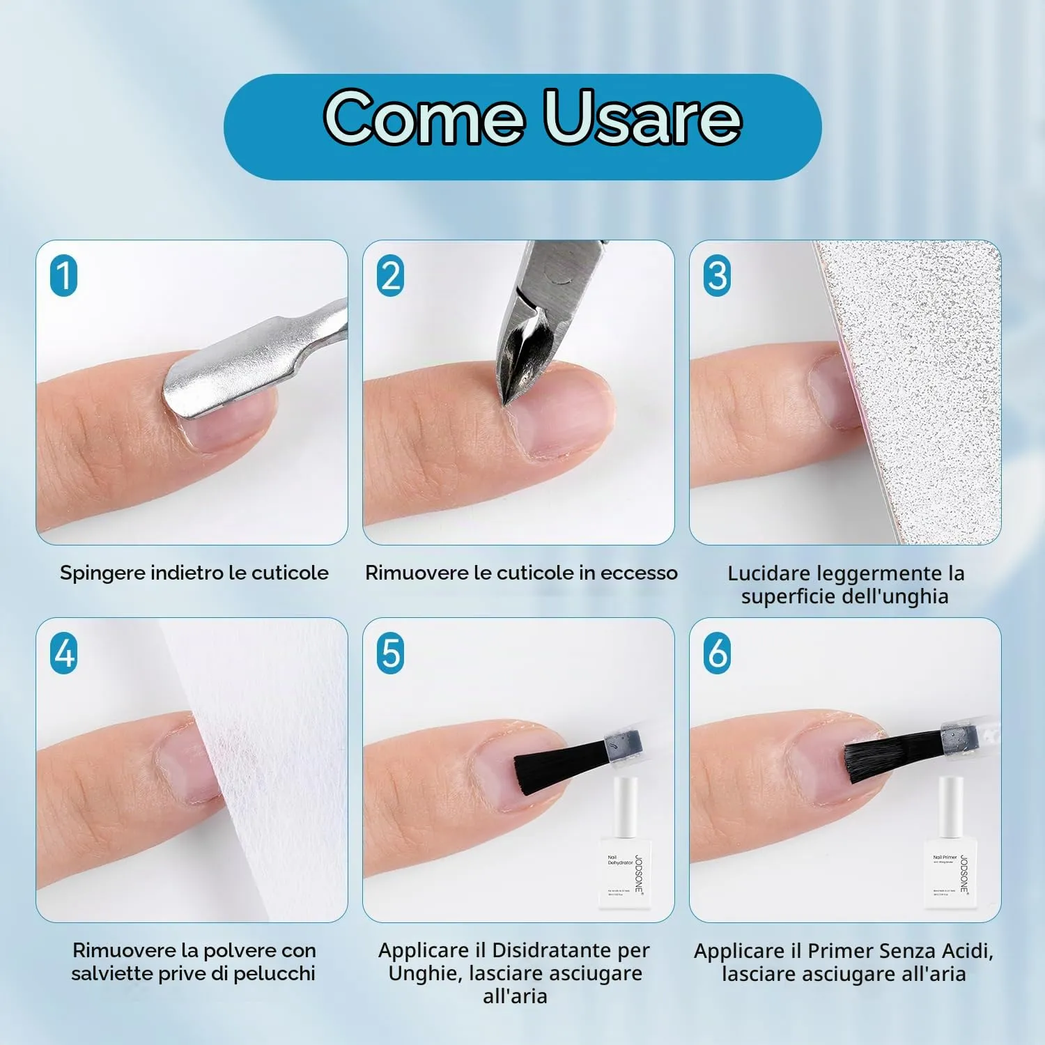 Jodsone Nail Prep Disidratante e Primer 2x18ml Acid Free