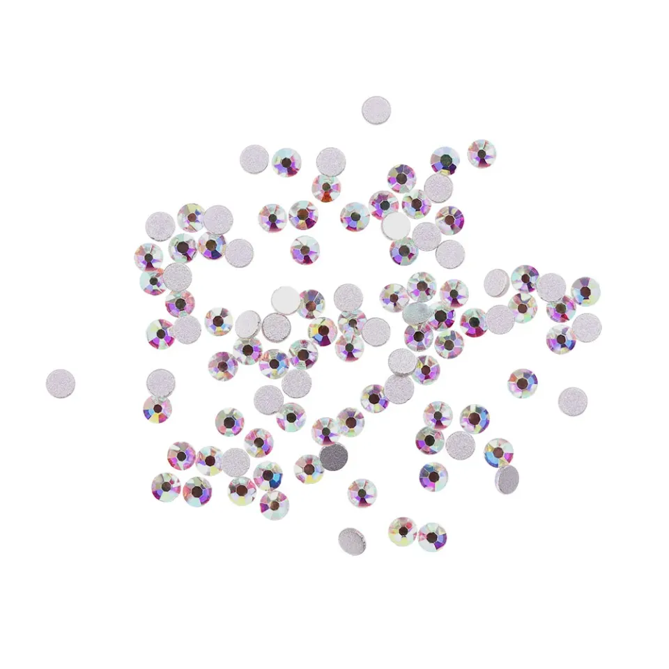 Komilfo Strass Crystal AB size 8 decorazione unghie 100 pz brillante