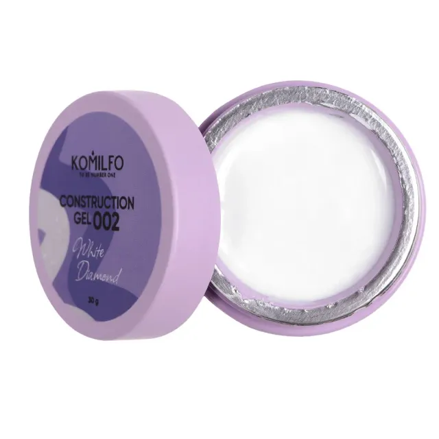 Komilfo Construction Gel 002 White Diamond gel 30 g glitter