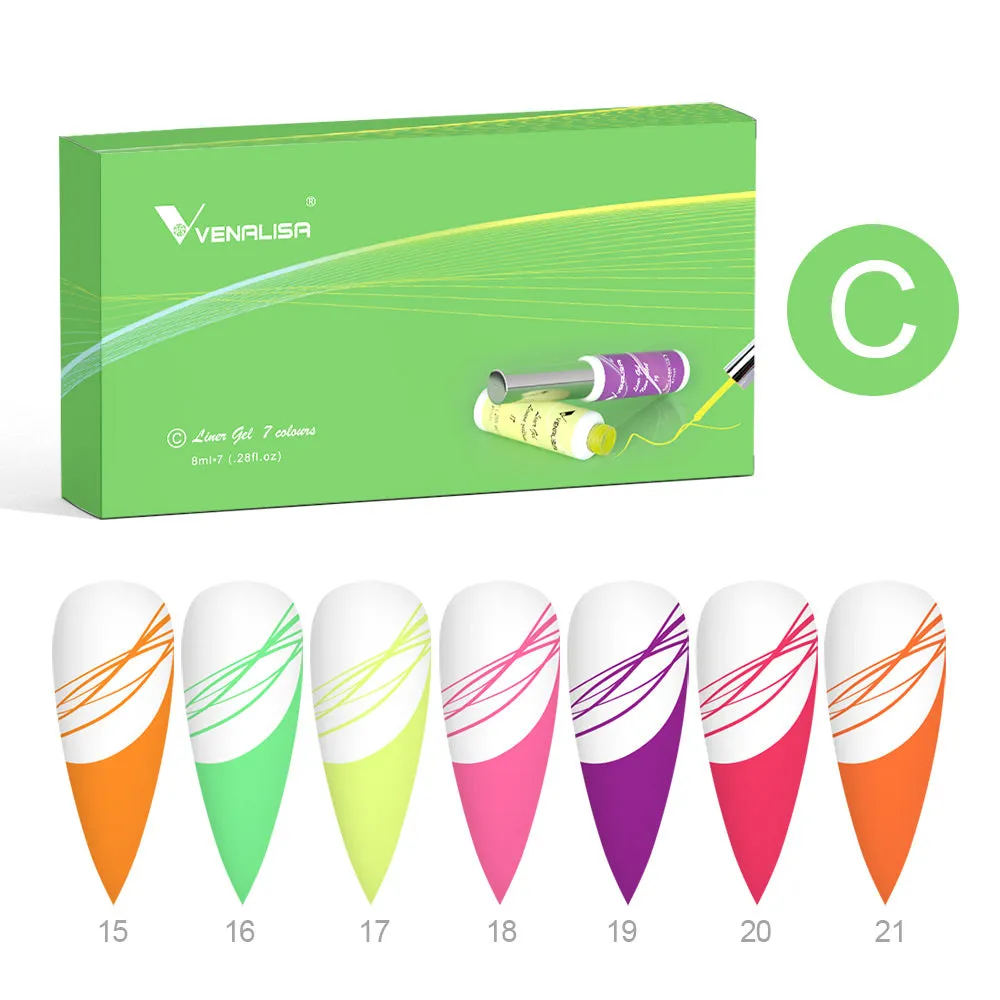 Venalisa Liner Gel C gel nail art 7pz disegni