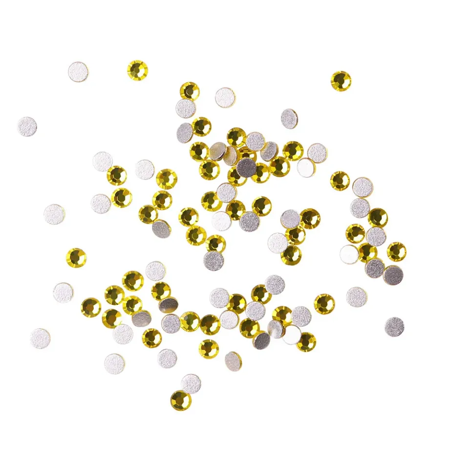 Komilfo Strass Citrine size 4 decorazioni unghie 100 pz