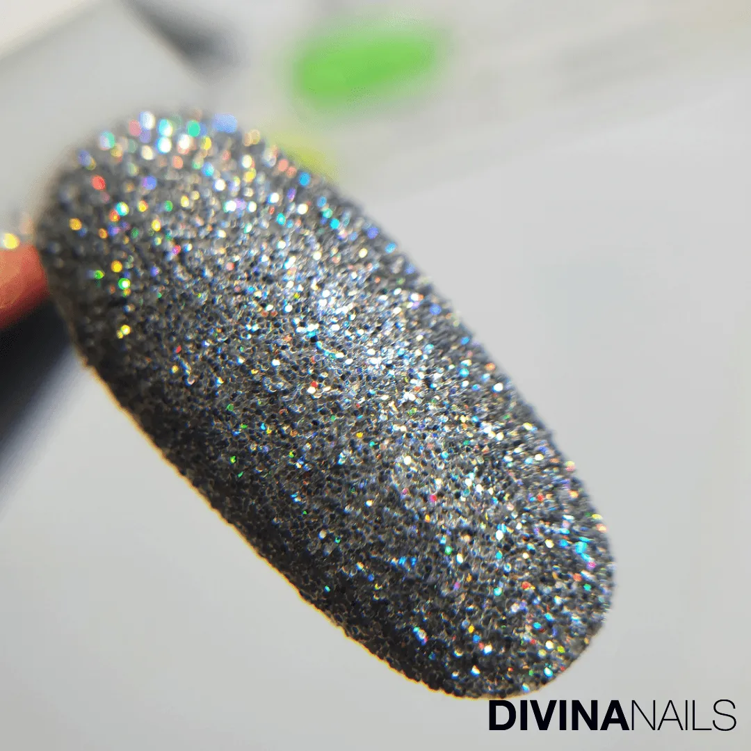 Diva Nails Crystal Holo Colored Silver polvere glitter unghie 2g