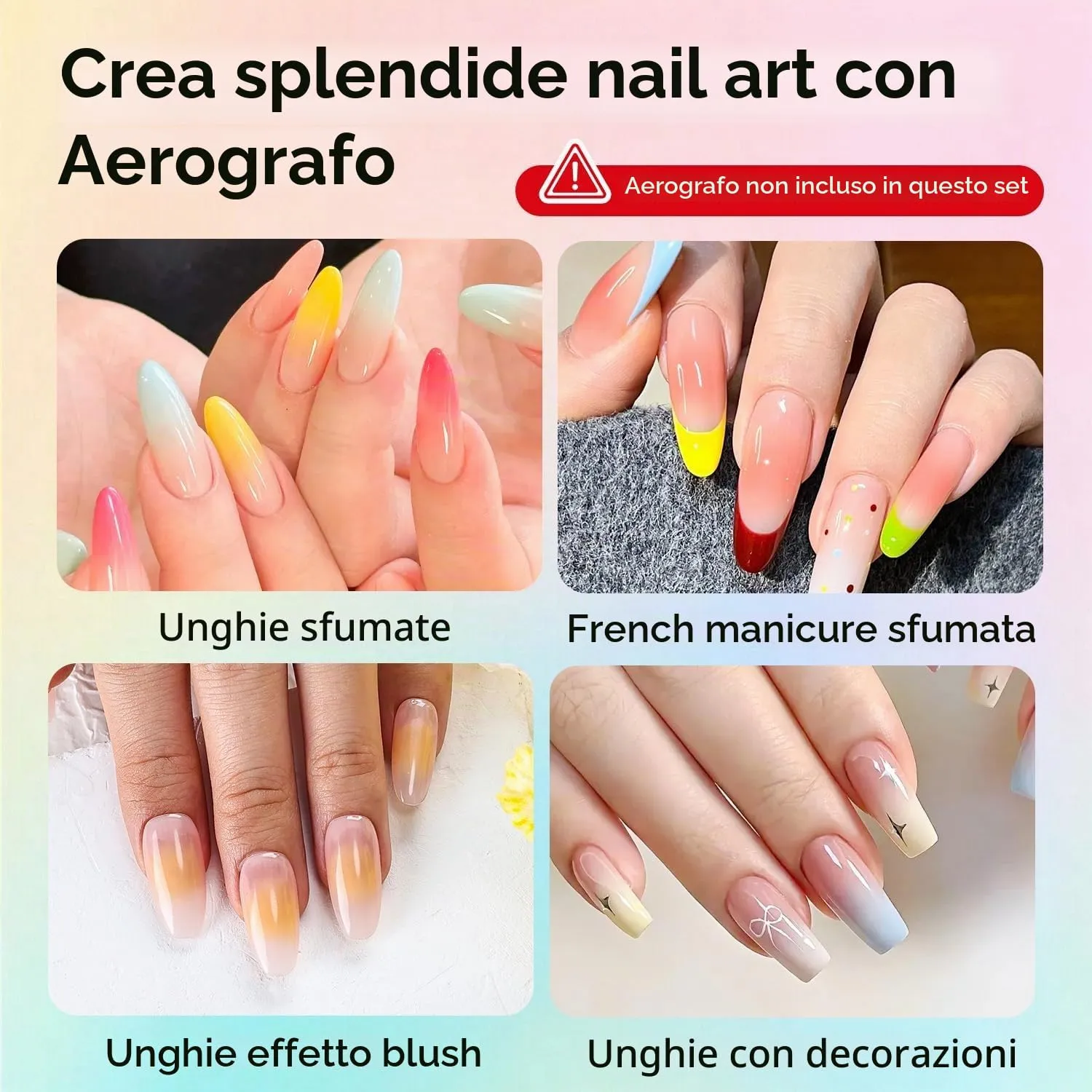 Jodsone set smalto gel aerografo 32 colori saturi