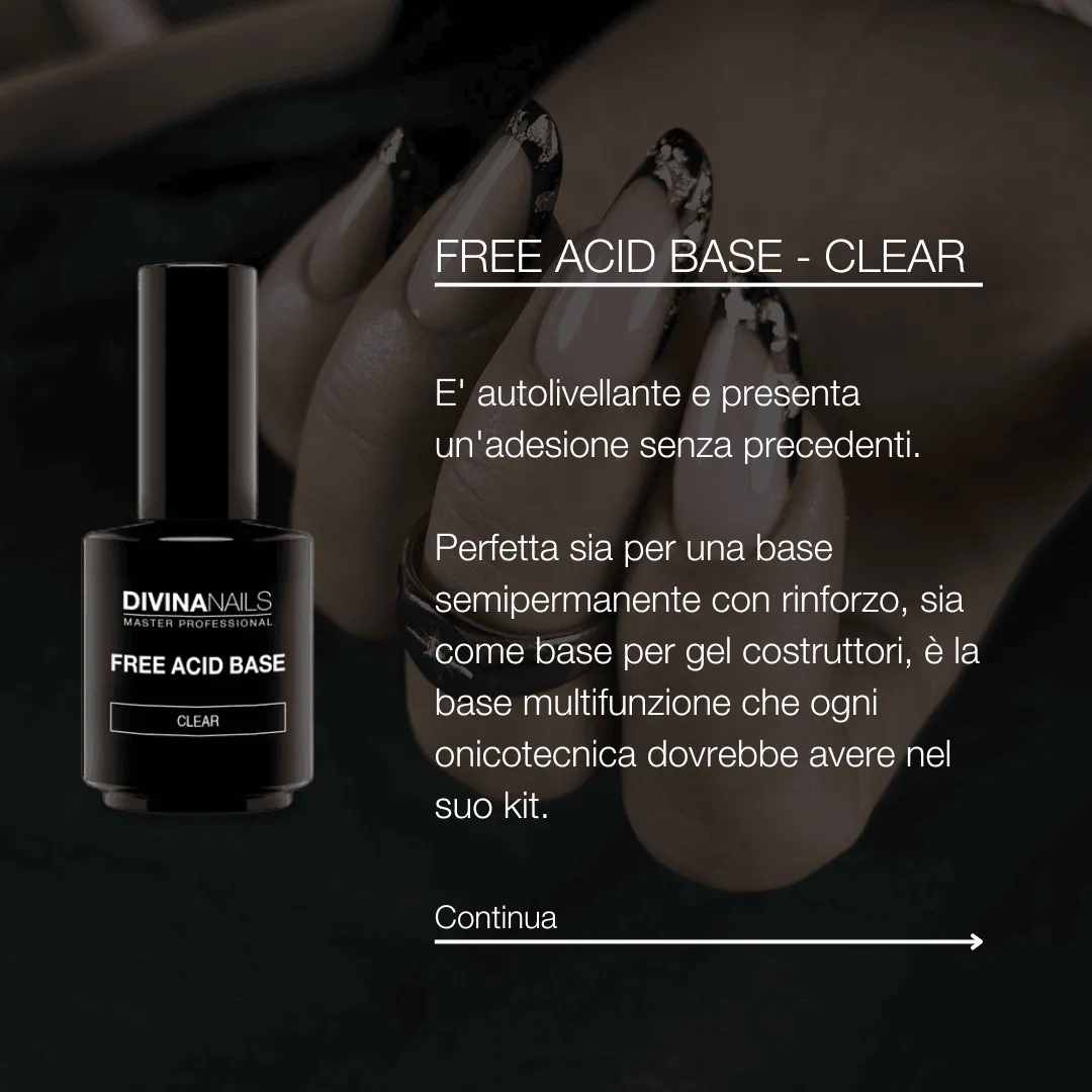 Diva Nails Free Acid Base bonder trasparente 15ml autolivellante