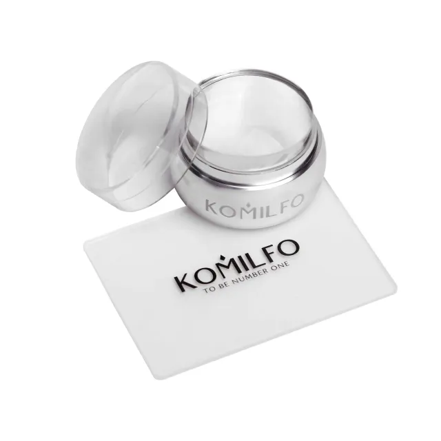Komilfo timbro e raschietto stamping 5x7 cm trasparente