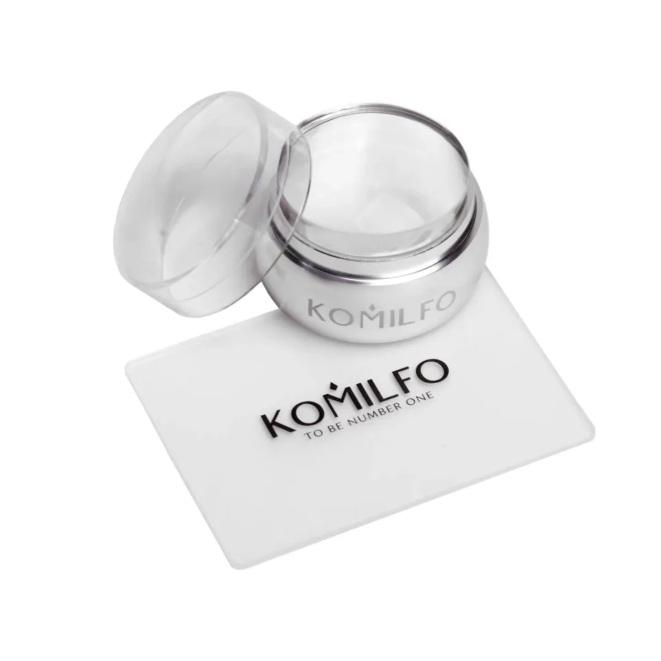 Komilfo timbro e raschietto stamping 5x7 cm trasparente