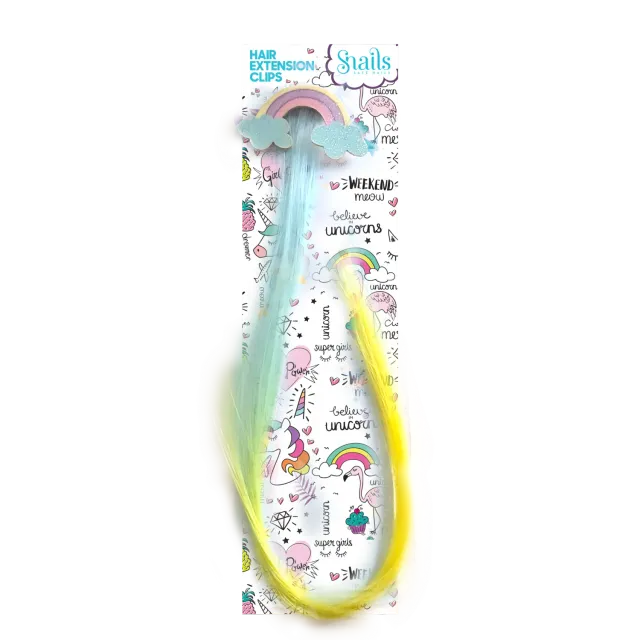 Snails Hair Extension Clip ciocca arcobaleno bimba