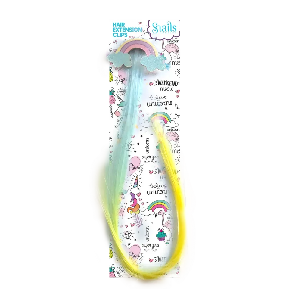 Snails Hair Extension Clip ciocca arcobaleno bimba
