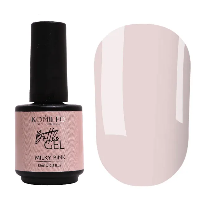 Komilfo Bottle Gel Milky Pink gel unghie 15 ml con pennello