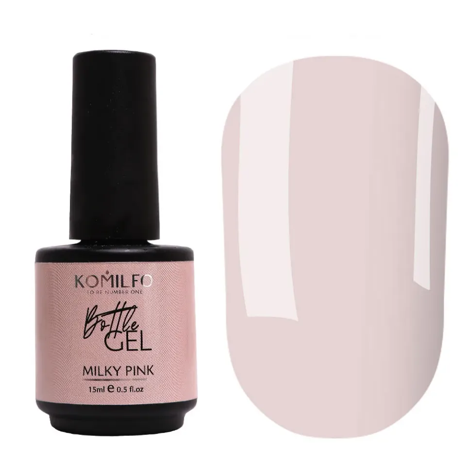 Komilfo Bottle Gel Milky Pink gel unghie 15 ml con pennello