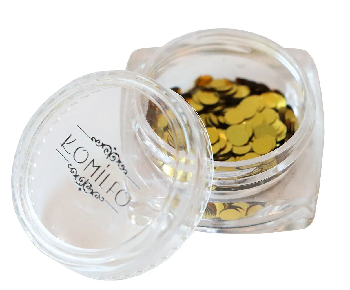 Komilfo Disco Design 027 decorazioni unghie oro 3 mm 1 g