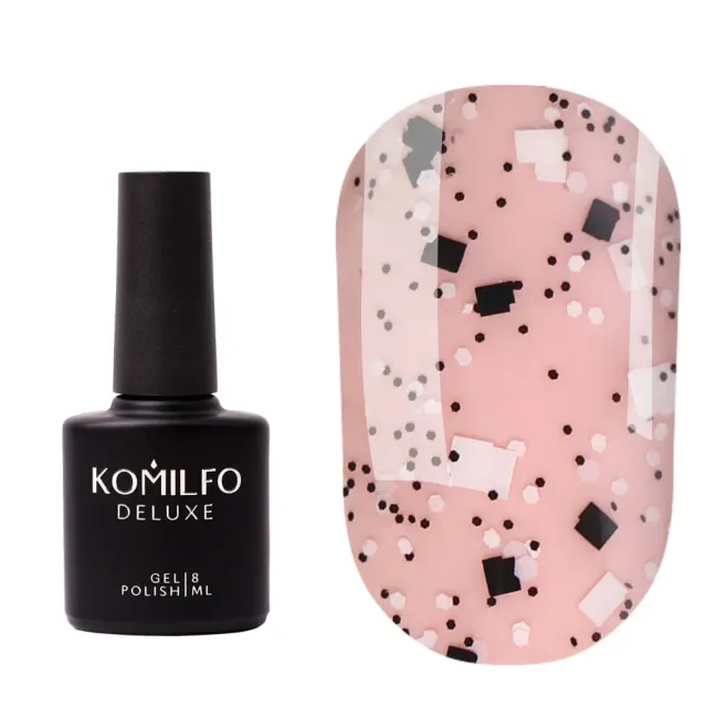 Komilfo No Wipe Top Stone top unghie nero bianco 8 ml