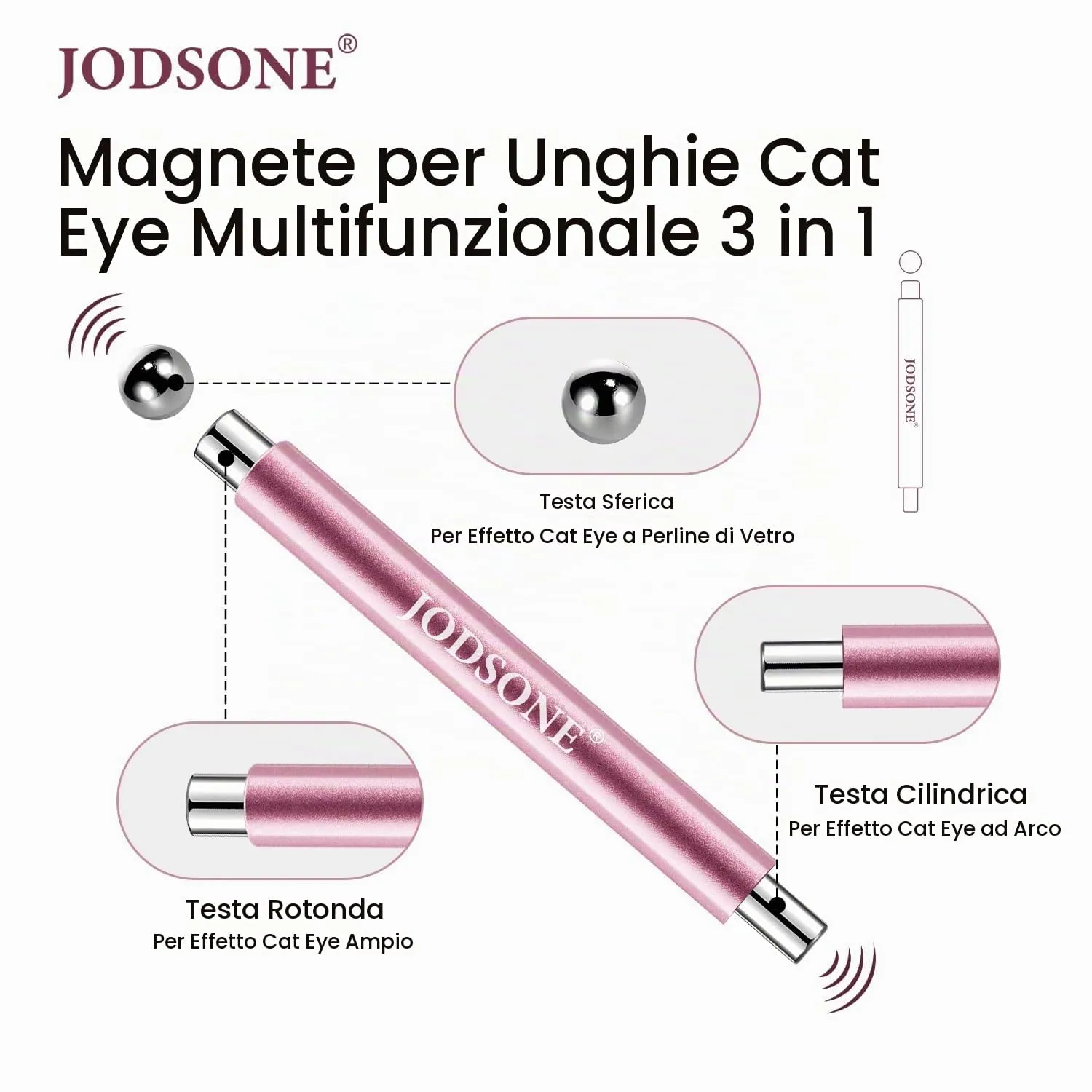 Jodsone Magnete Unghie 3-in-1 Cat Eye Rose-Magnet