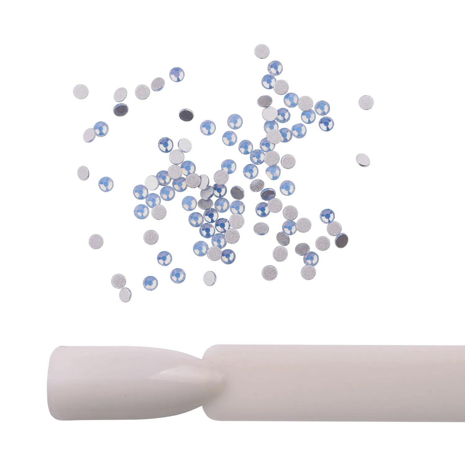 Komilfo Rhinestones strass unghie Blue Opal misura 6 100 pz